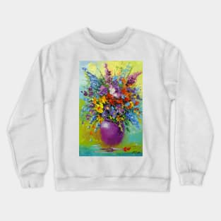 A bouquet of sunny flowers in a vase Crewneck Sweatshirt